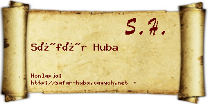 Sáfár Huba névjegykártya